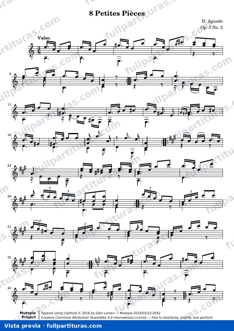 Dionisio Aguado - 8 Petites Pièces for Guitar, No. 2 — preview