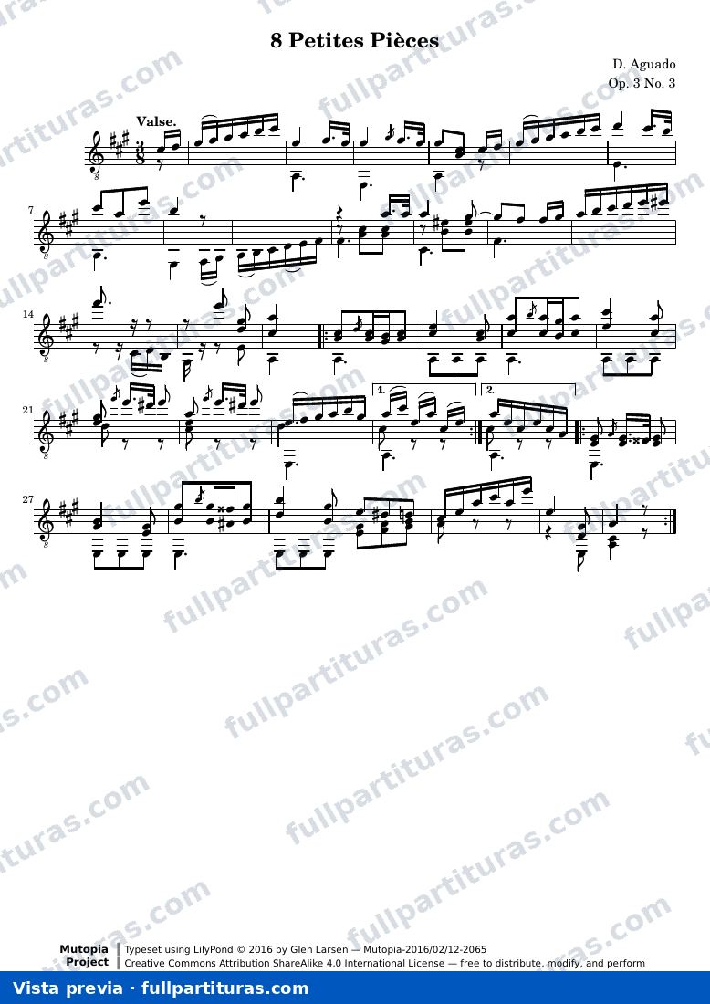 Dionisio Aguado - 8 Petites Pièces for Guitar, No. 3 — preview