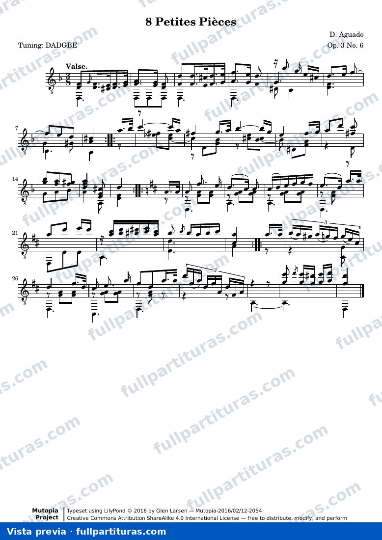 Dionisio Aguado - 8 Petites Pièces for Guitar, No. 6 — preview