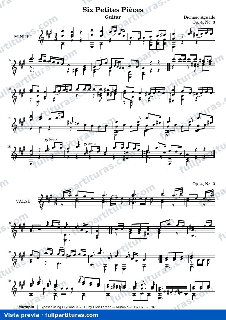 Dionisio Aguado - Six Petites Pièces, No. 3 — preview