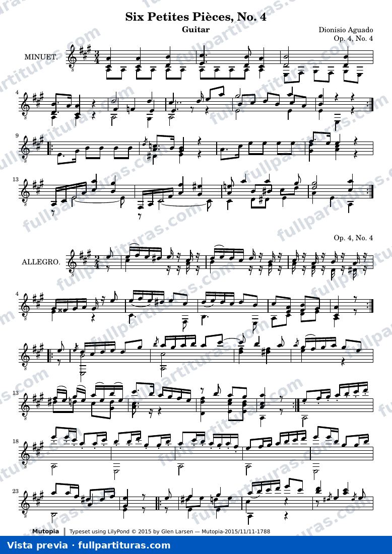 Dionisio Aguado - Six Petites Pièces, No. 4 — preview