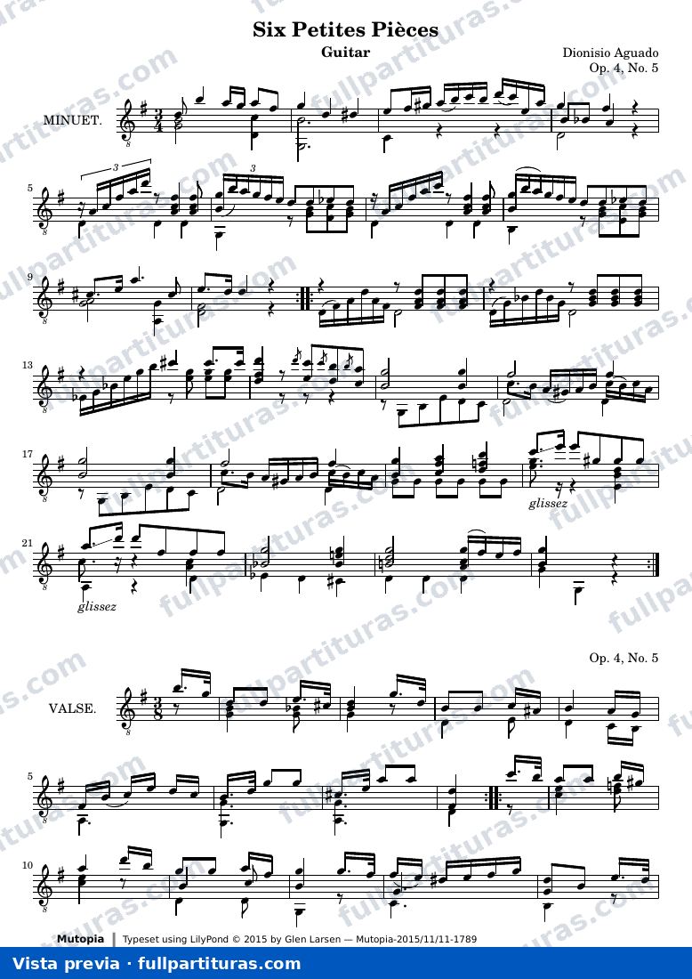 Dionisio Aguado - Six Petites Pièces, No. 5 — preview