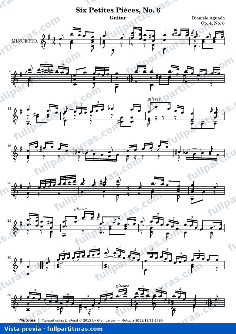 Dionisio Aguado - Six Petites Pièces, No. 6 — preview