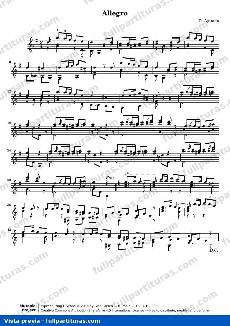 Dionisio Aguado - Allegro in G Major — preview
