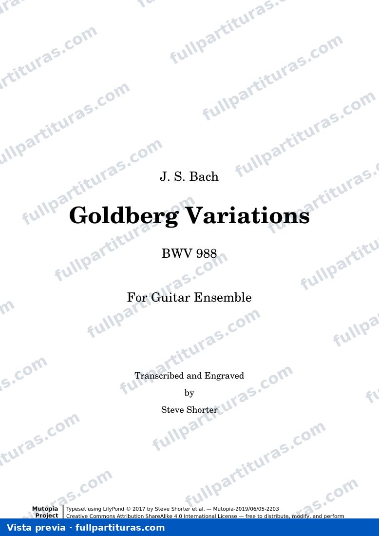 Johann Sebastian Bach - Goldberg Variations for Guitar Ensemble — preview