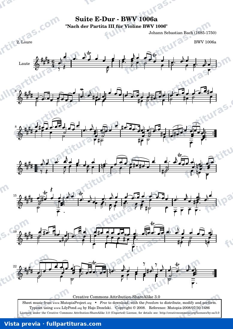 Johann Sebastian Bach - Suite E-Dur BWV 1006a Loure — preview
