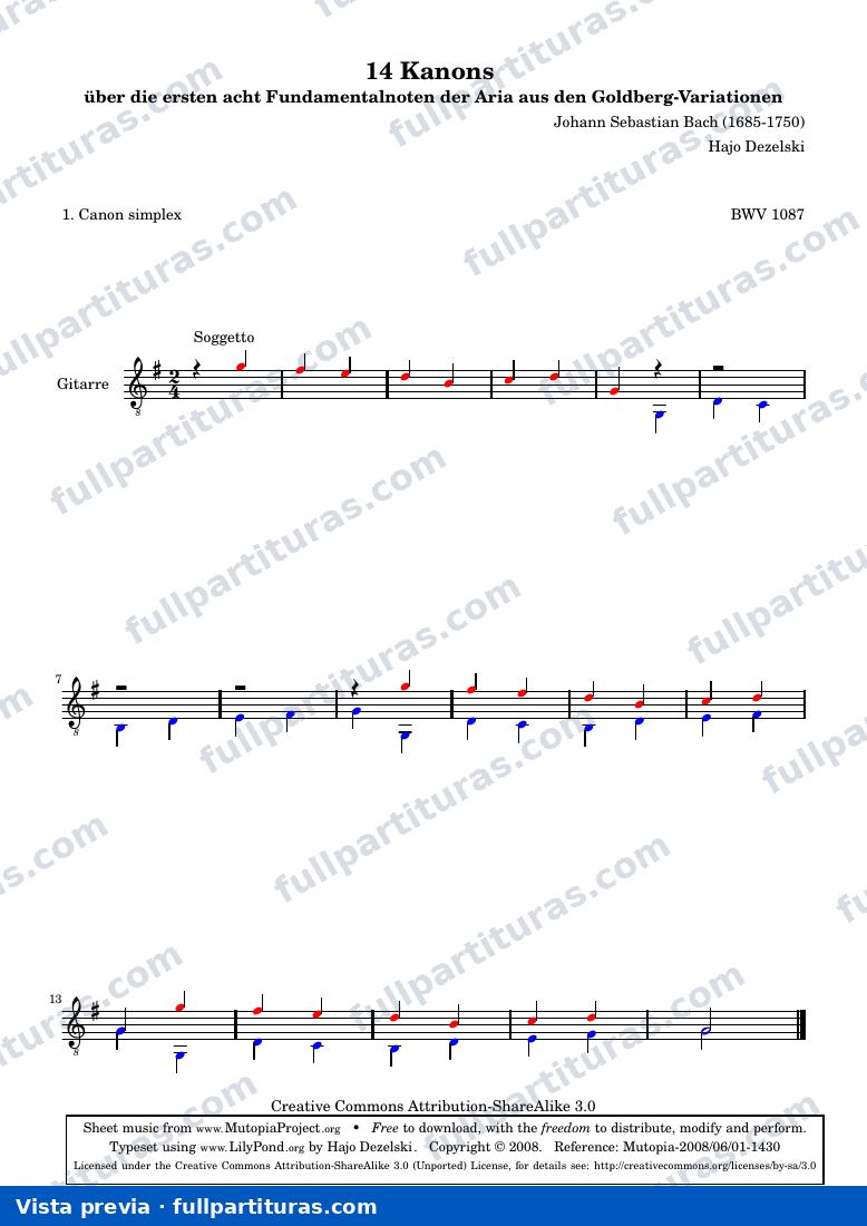 Johann Sebastian Bach - 14 Canons - 1 — preview