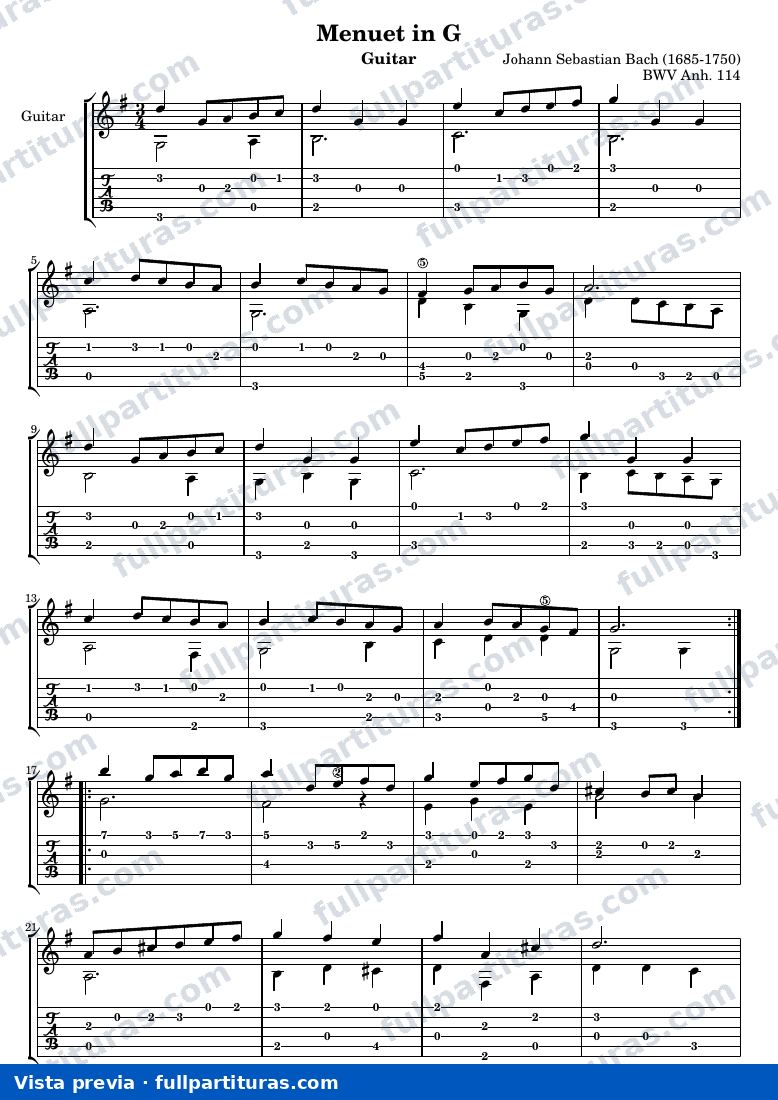 Johann Sebastian Bach - Menuet in G — preview