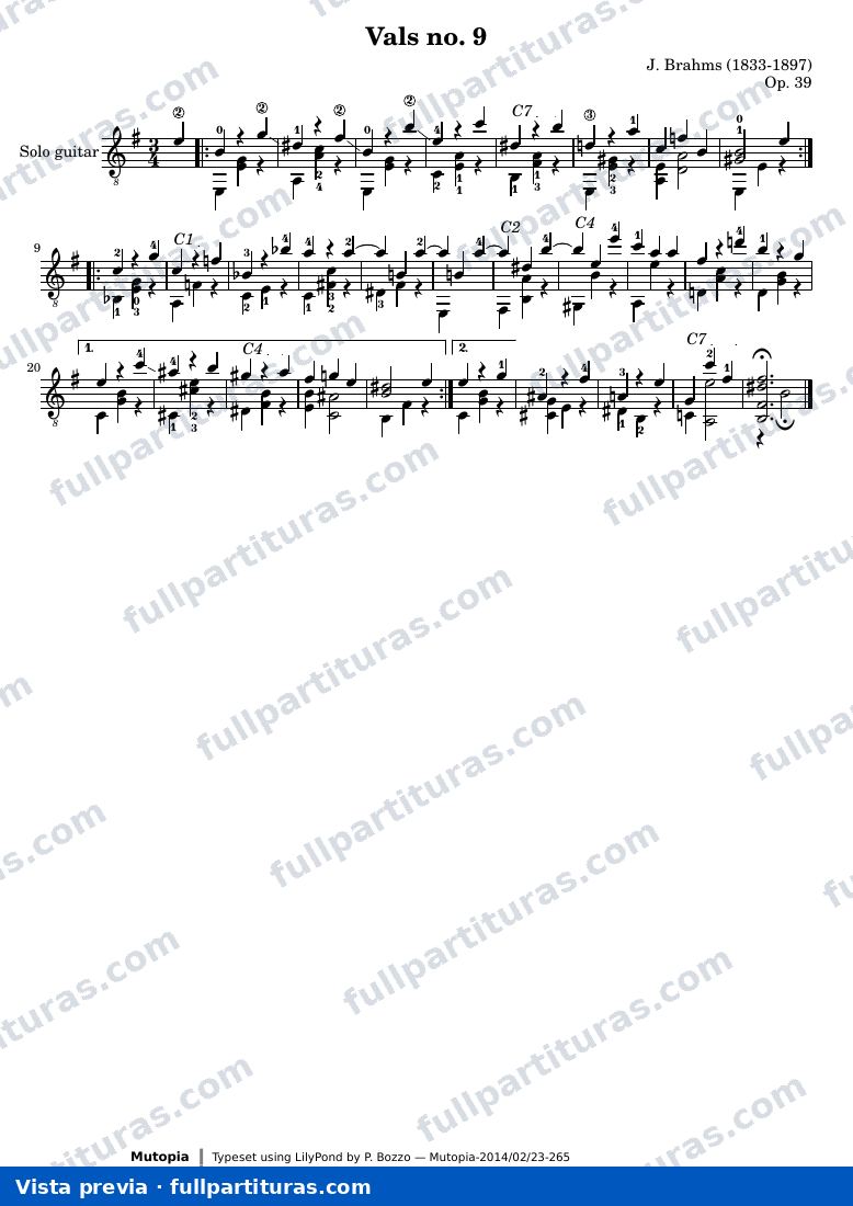 Johannes Brahms - Vals no. 9 — preview