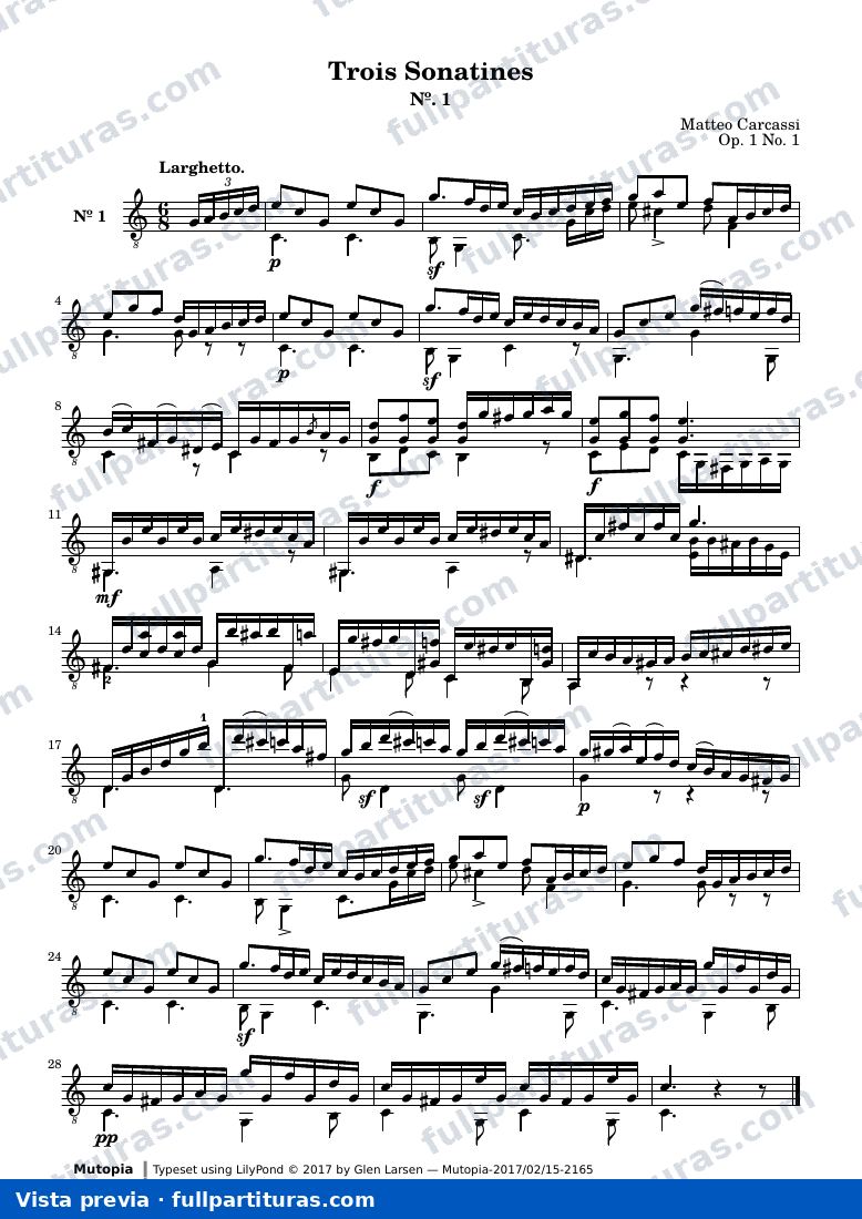 Matteo Carcassi - Trois Sonatines, No. 1 — preview