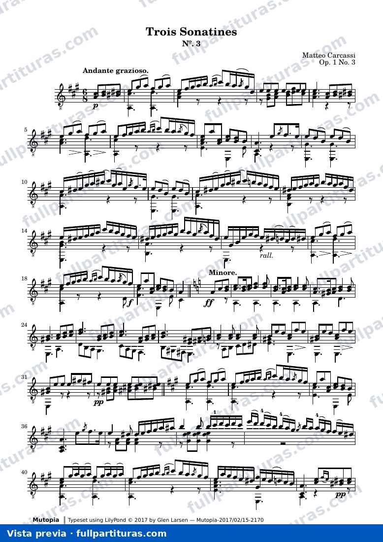 Matteo Carcassi - Trois Sonatines No. 3 — preview