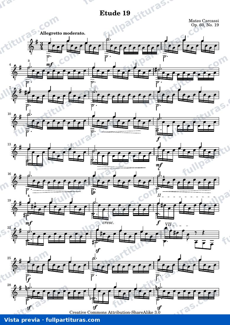 Matteo Carcassi - 25 Studies: No. 19 — preview