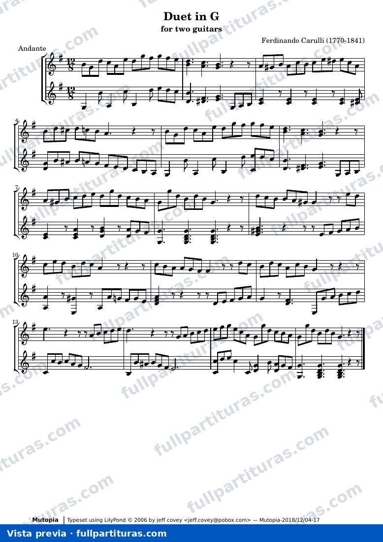 Ferdinando Carulli - Duet in G — preview