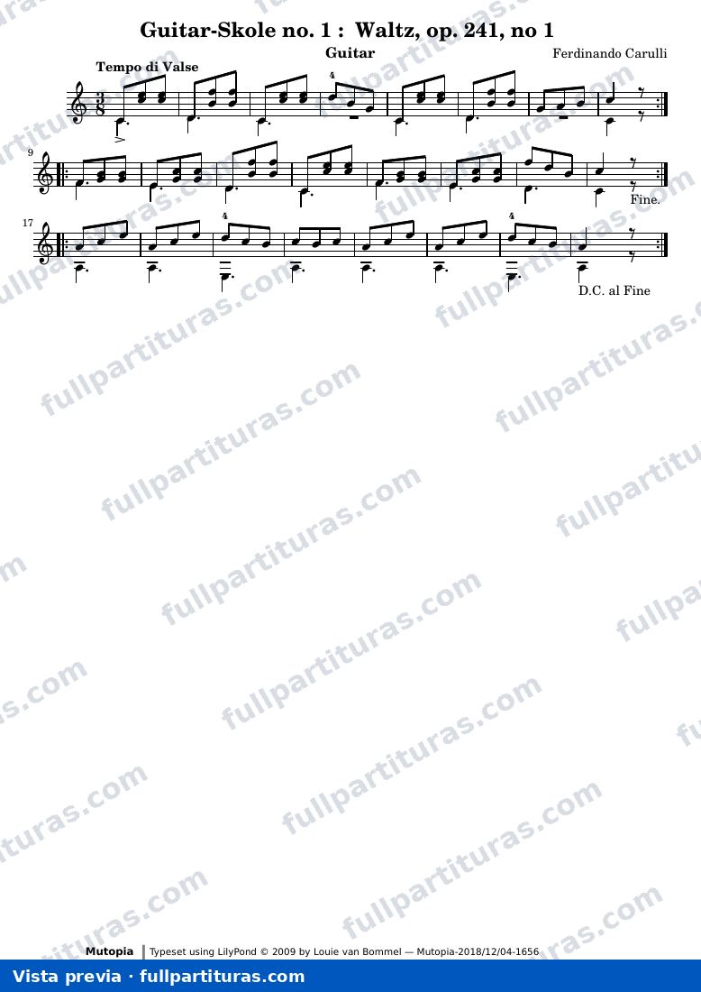 Ferdinando Carulli - Guitar-Skole no. 1: Waltz, op. 241, no. 1 — preview
