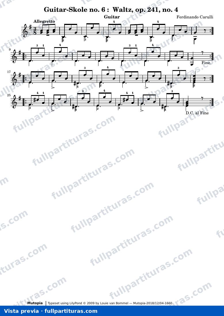Ferdinando Carulli - Guitar-Skole no. 6: Waltz, op. 241, no. 4 — preview