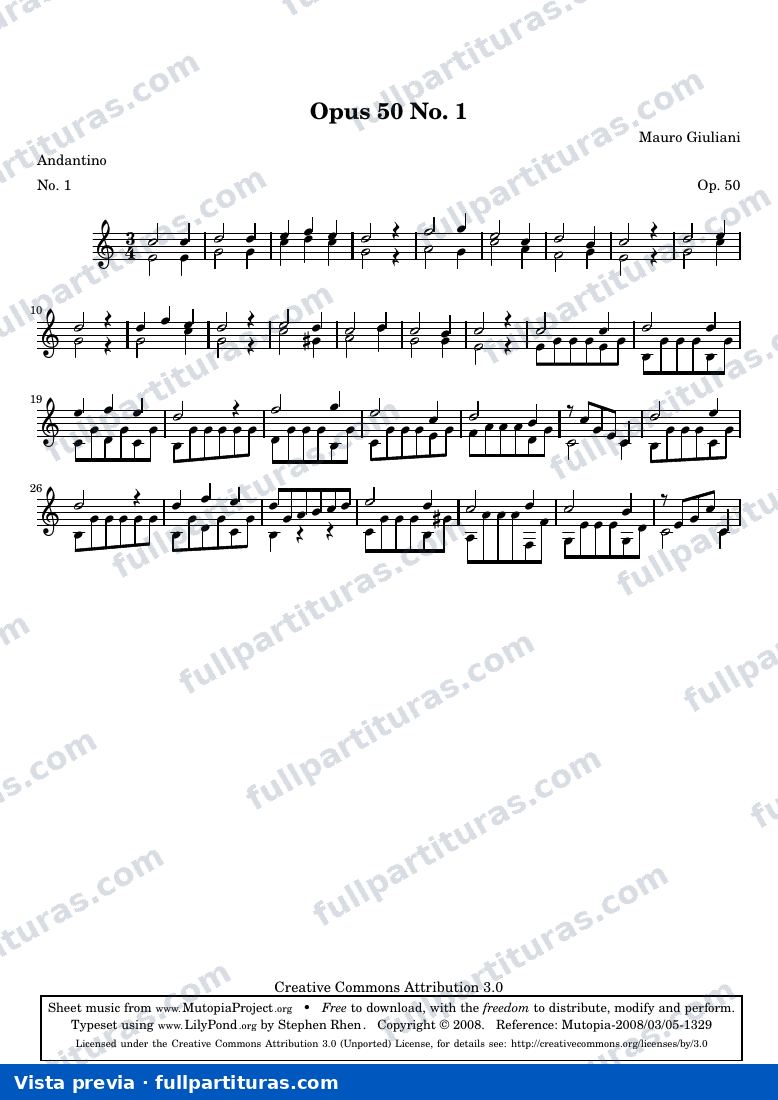 Mauro Giuliani - Opus 50 No. 1 — preview