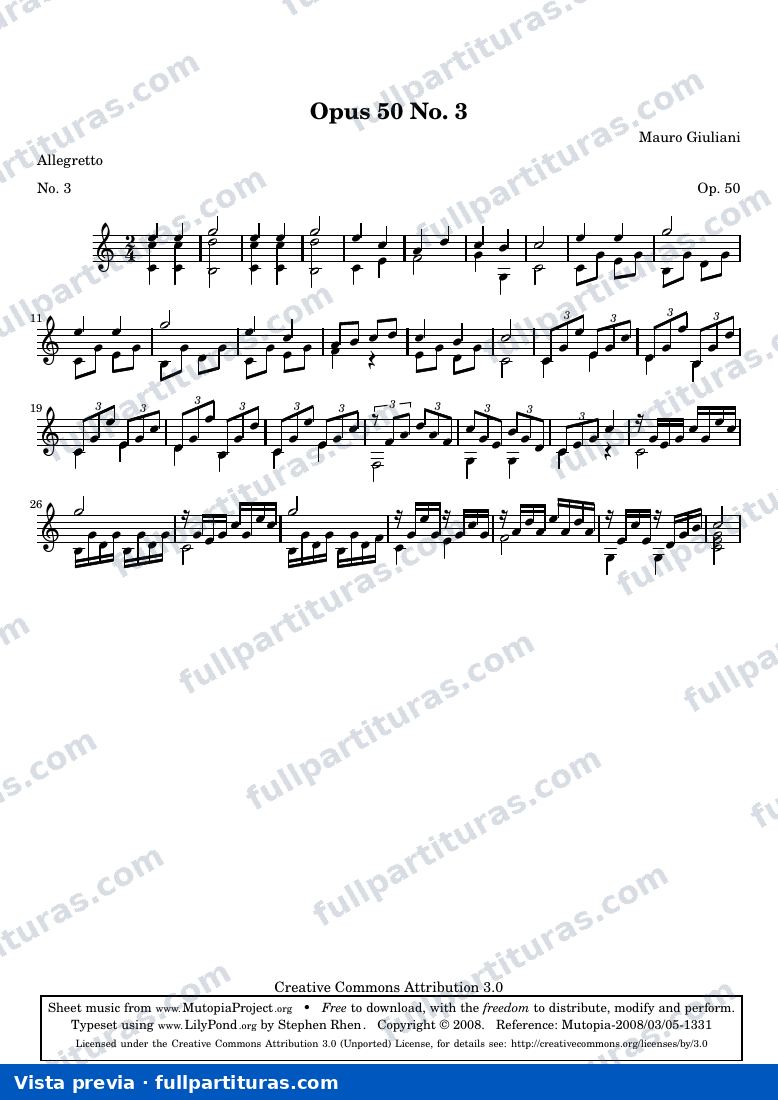 Mauro Giuliani - Opus 50 No. 3 — preview