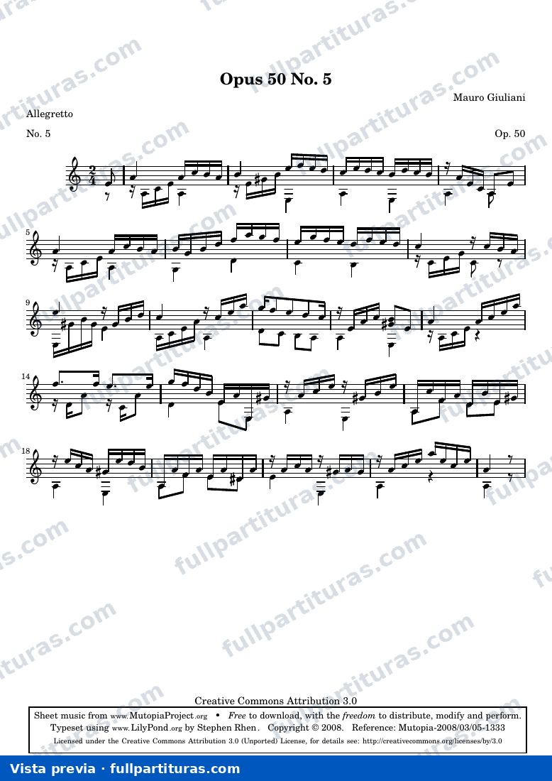 Mauro Giuliani - Opus 50 No. 5 — preview