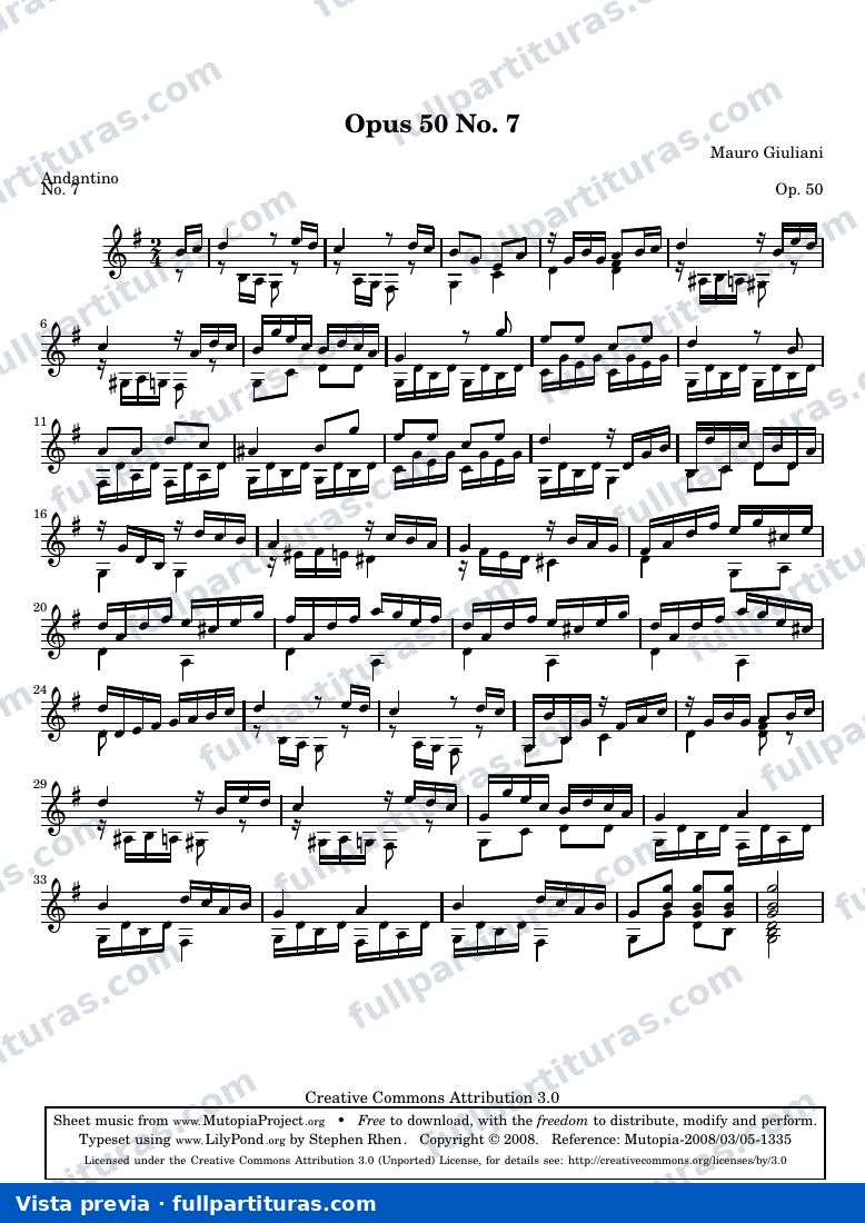 Mauro Giuliani - Opus 50 No. 7 — preview