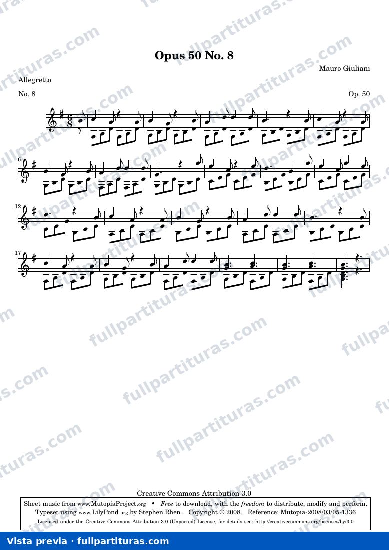 Mauro Giuliani - Opus 50 No. 8 — preview