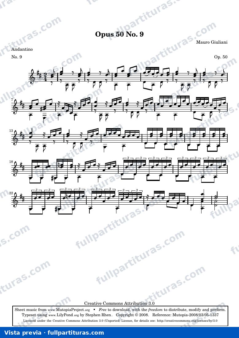 Mauro Giuliani - Opus 50 No. 9 — preview