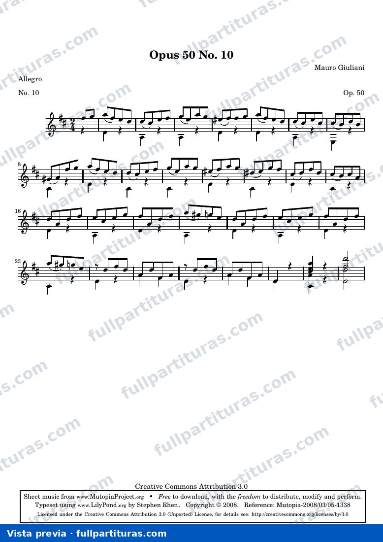 Mauro Giuliani - Opus 50 No. 10 — preview