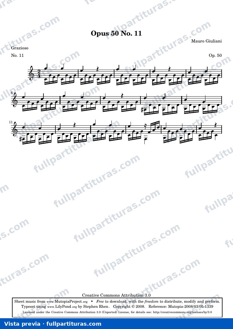 Mauro Giuliani - Opus 50 No. 11 — preview