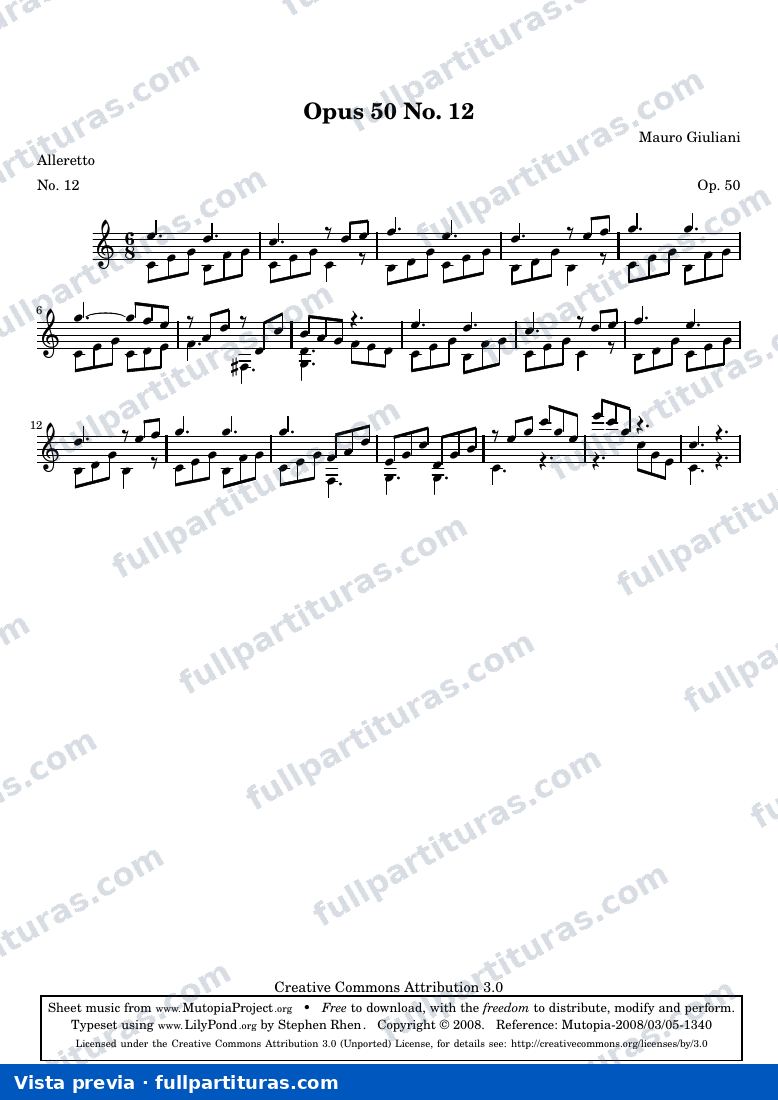Mauro Giuliani - Opus 50 No. 12 — preview