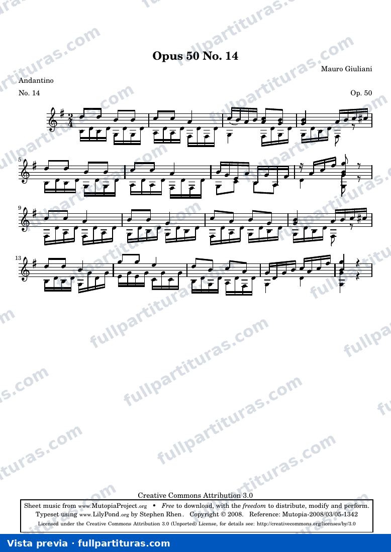 Mauro Giuliani - Opus 50 No. 14 — preview