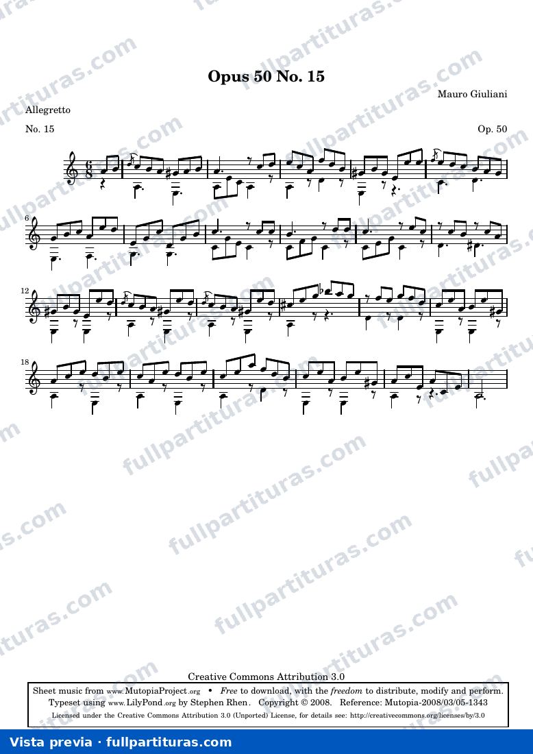 Mauro Giuliani - Opus 50 No. 15 — preview