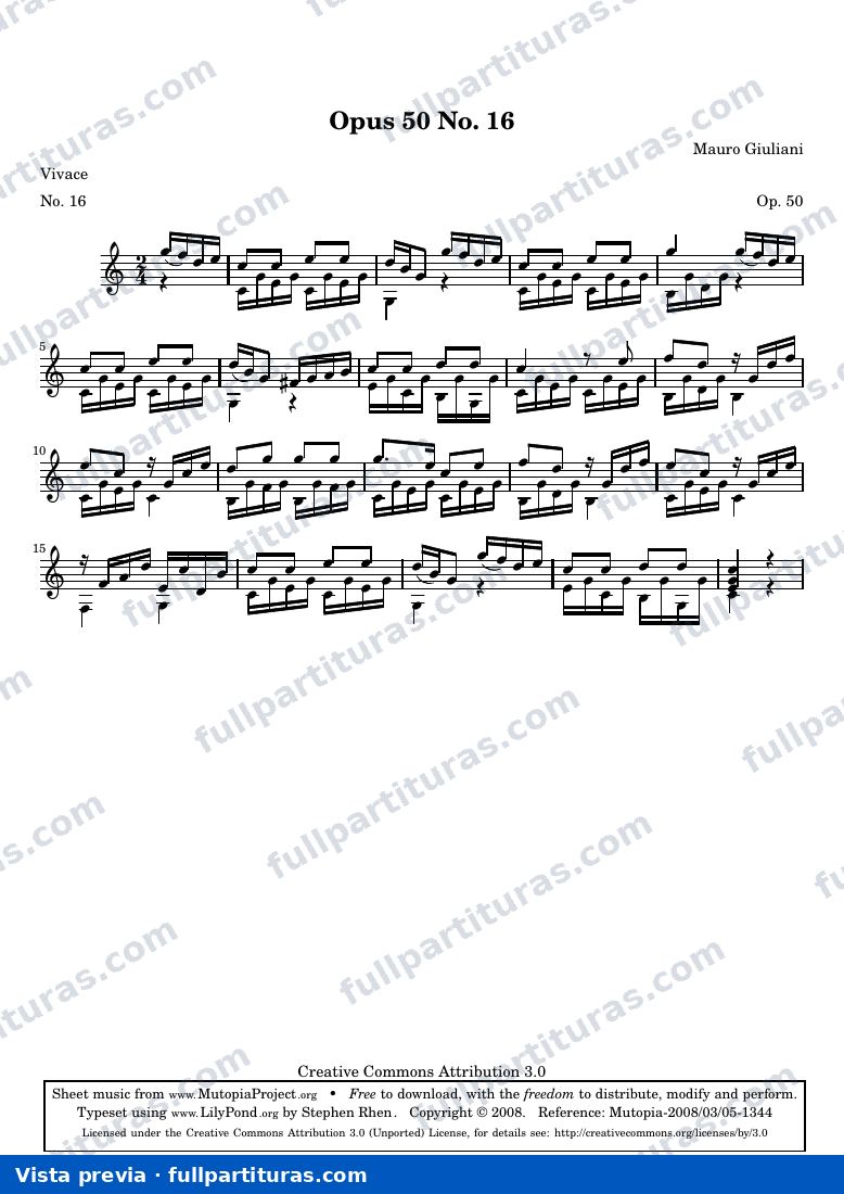 Mauro Giuliani - Opus 50 No. 16 — preview