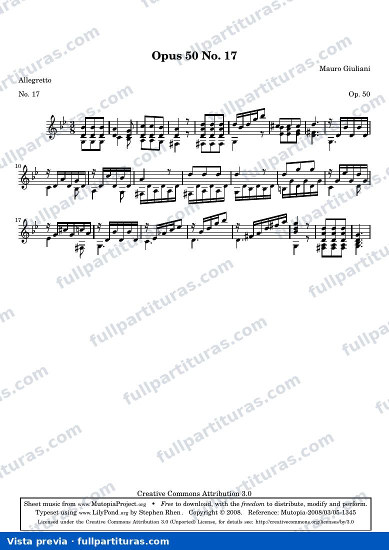 Mauro Giuliani - Opus 50 No. 17 — preview