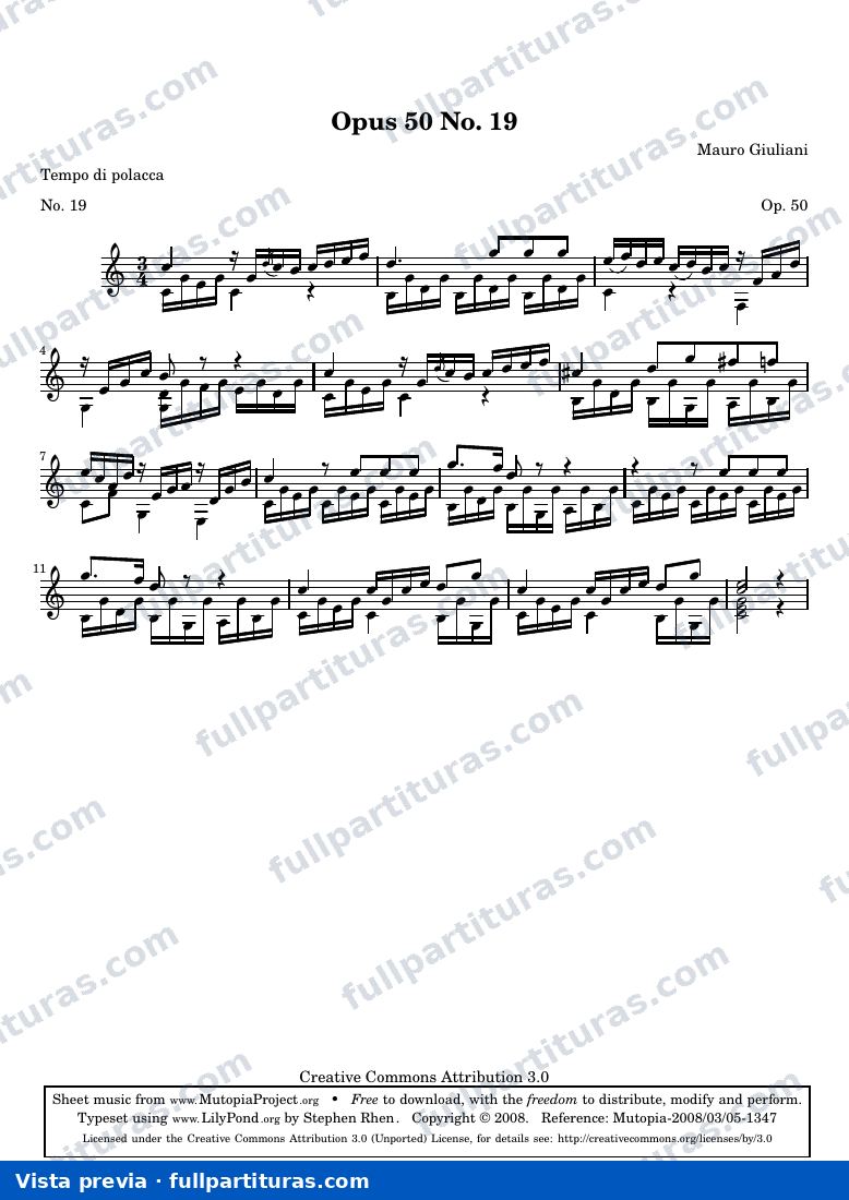 Mauro Giuliani - Opus 50 No. 19 — preview