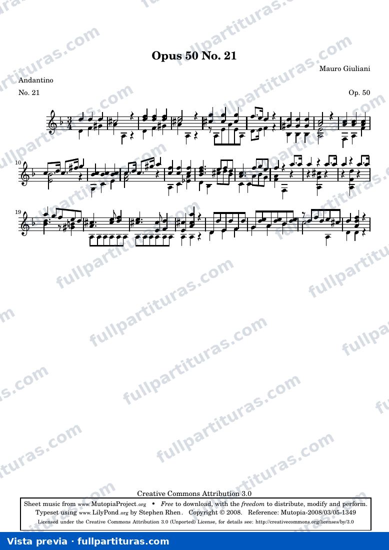 Mauro Giuliani - Opus 50 No. 21 — preview