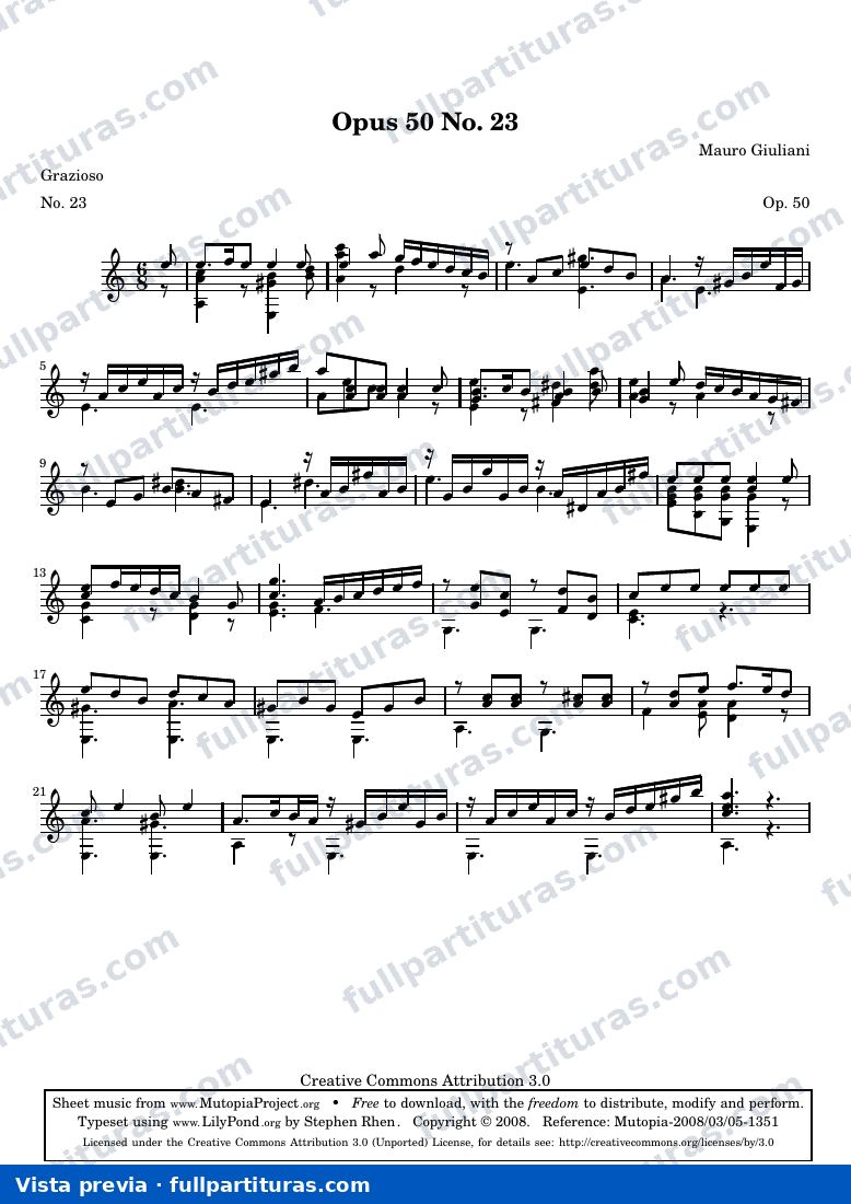 Mauro Giuliani - Opus 50 No. 23 — preview