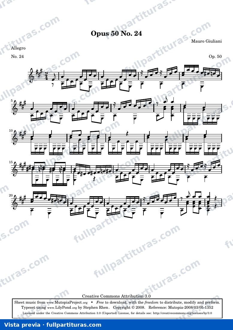 Mauro Giuliani - Opus 50 No. 24 — preview