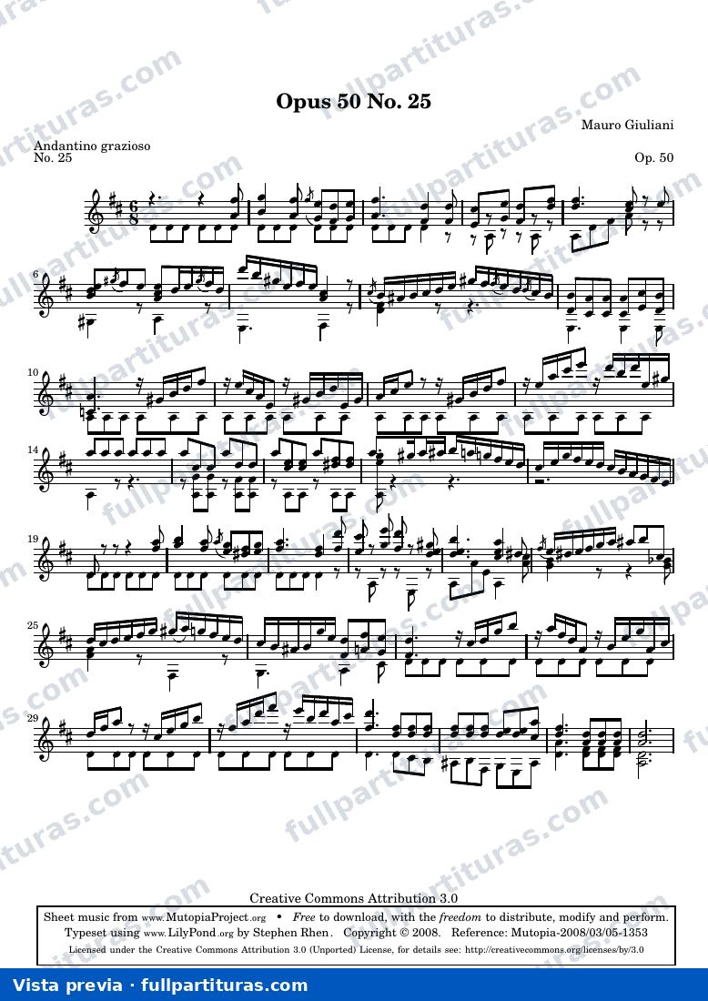 Mauro Giuliani - Opus 50 No. 25 — preview