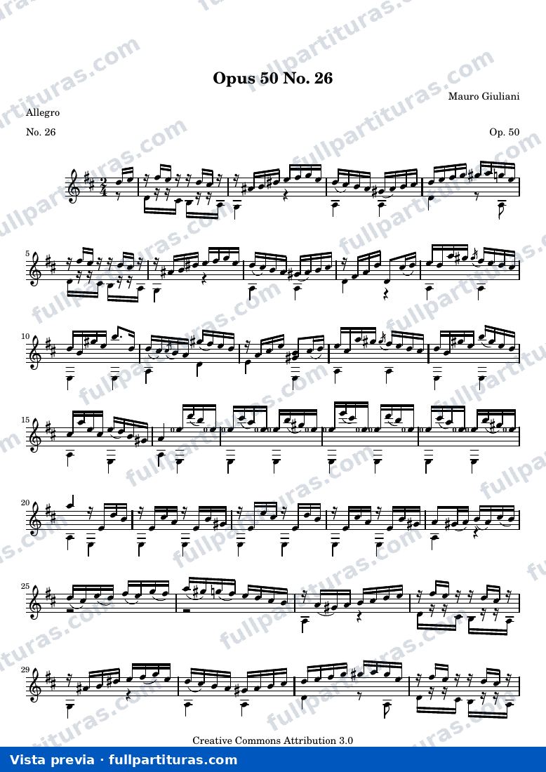 Mauro Giuliani - Opus 50 No. 26 — preview