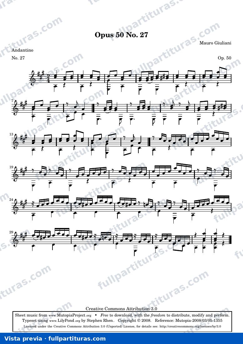 Mauro Giuliani - Opus 50 No. 27 — preview