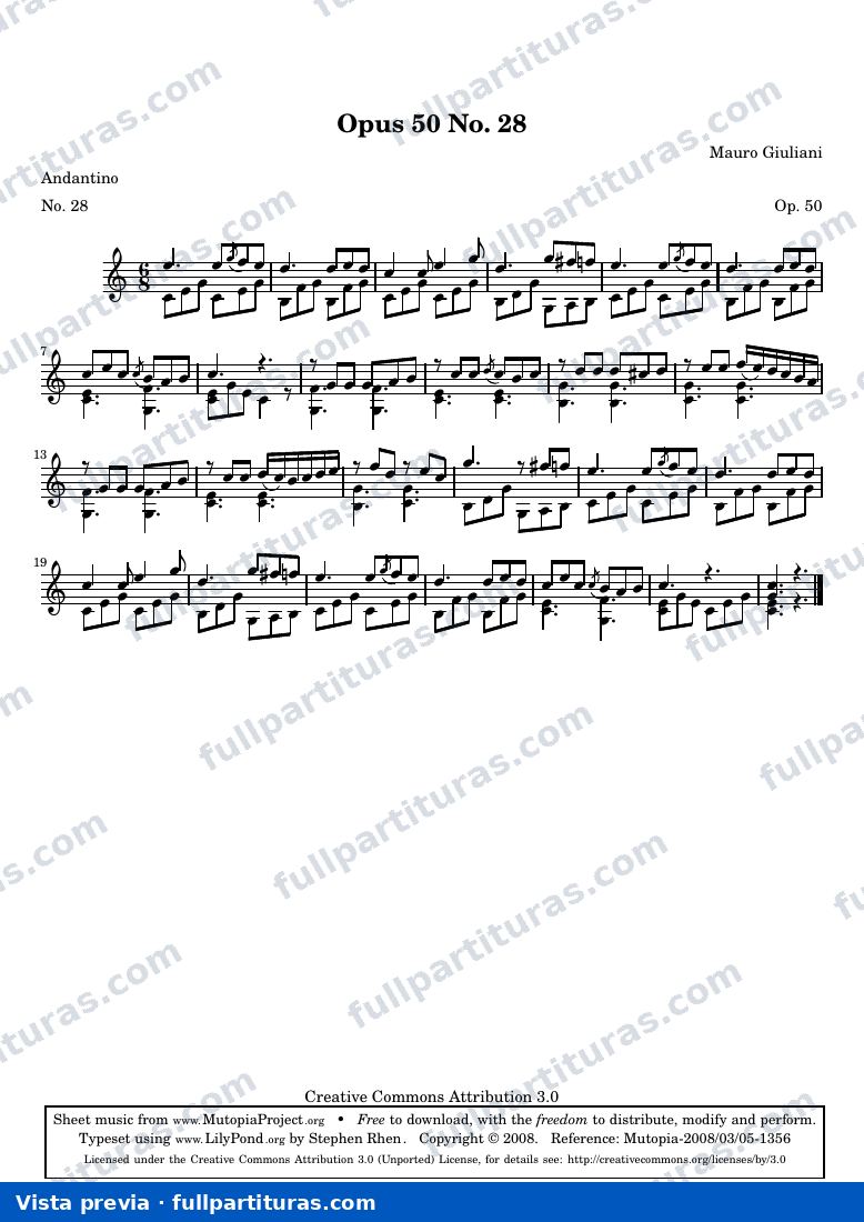 Mauro Giuliani - Opus 50 No. 28 — preview
