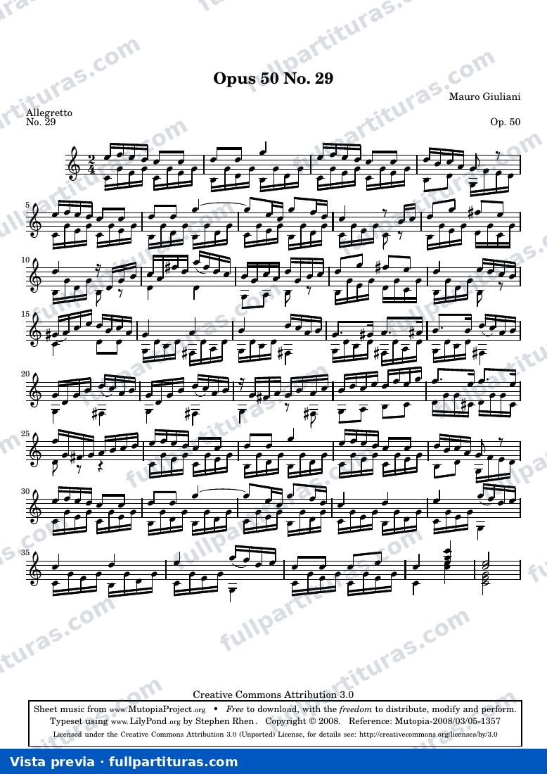 Mauro Giuliani - Opus 50 No. 29 — preview