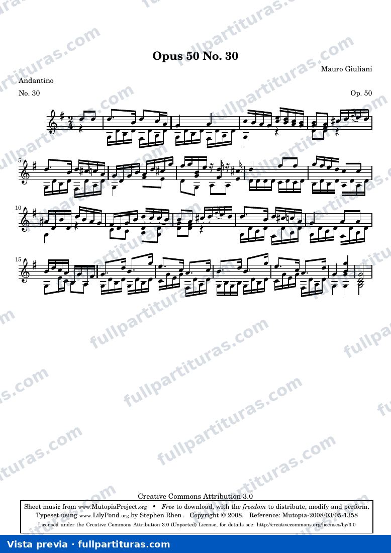 Mauro Giuliani - Opus 50 No. 30 — preview