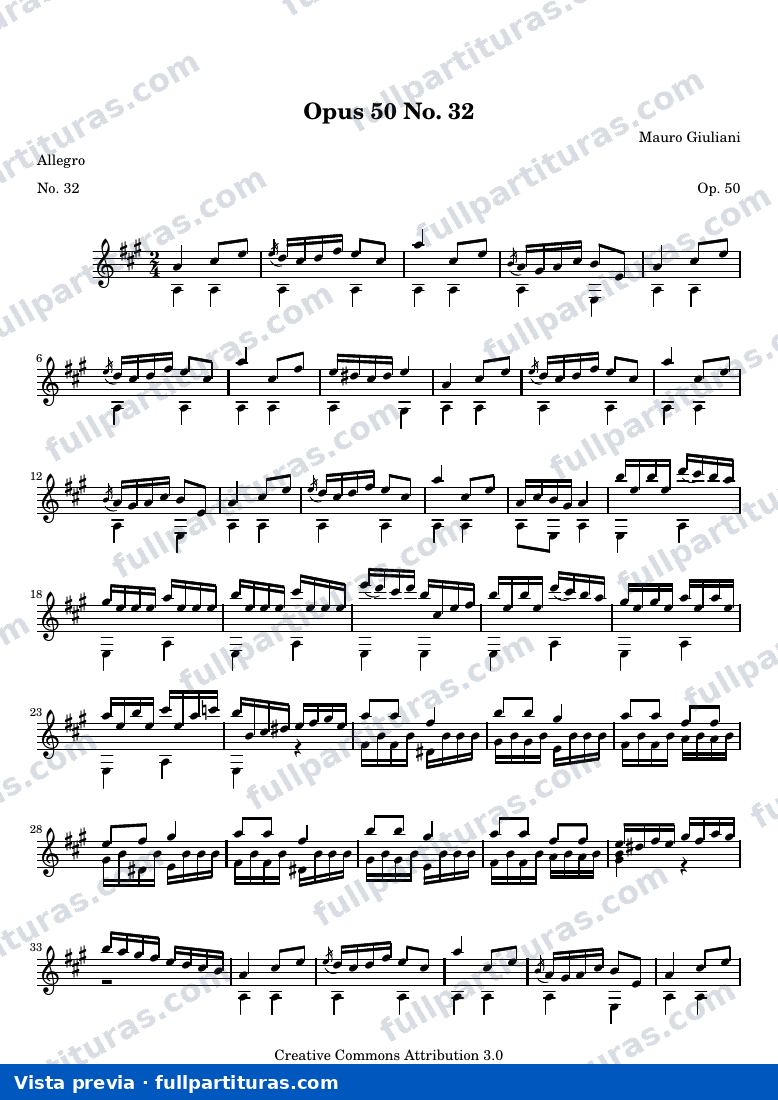Mauro Giuliani - Opus 50 No. 32 — preview