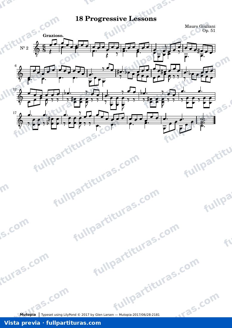 Mauro Giuliani - 18 Progressive Lessons, No. 2 — preview