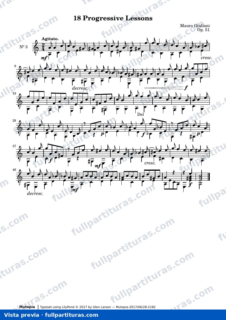 Mauro Giuliani - 18 Progressive Lessons, No. 3 — preview