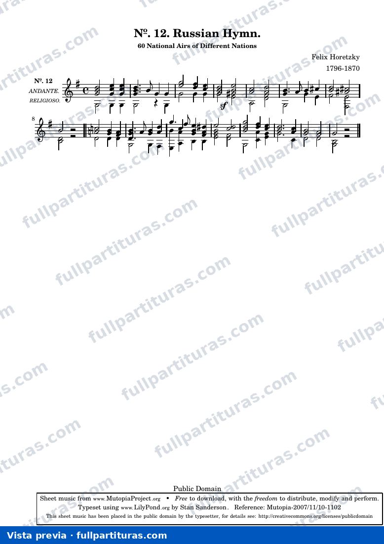 Fedor Horetzky - Russian Hymn No. 12 — preview