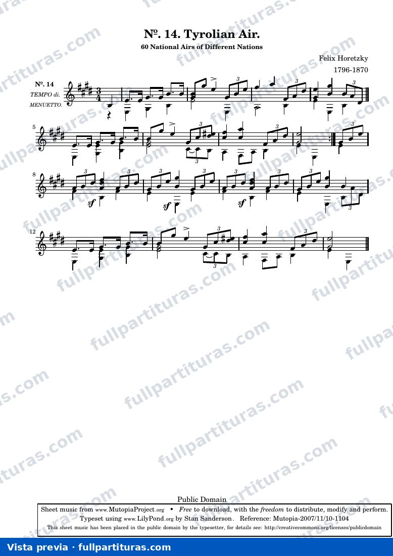 Friedrich Horetzky - Tyrolian Air No. 14 — preview