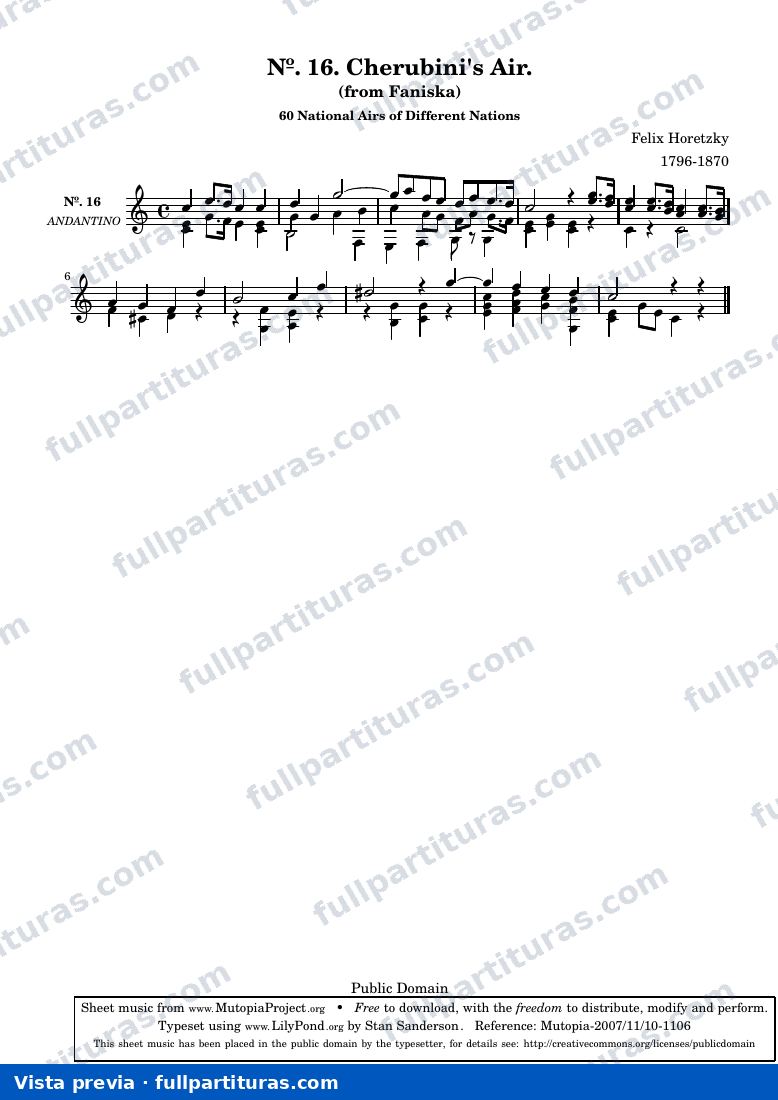 Friedrich Horetzky - Cherubini's Air, No. 16 — preview