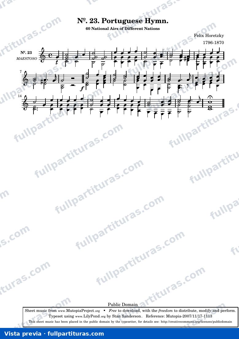 Franz Horetzky - Portuguese Hymn No. 23 — preview