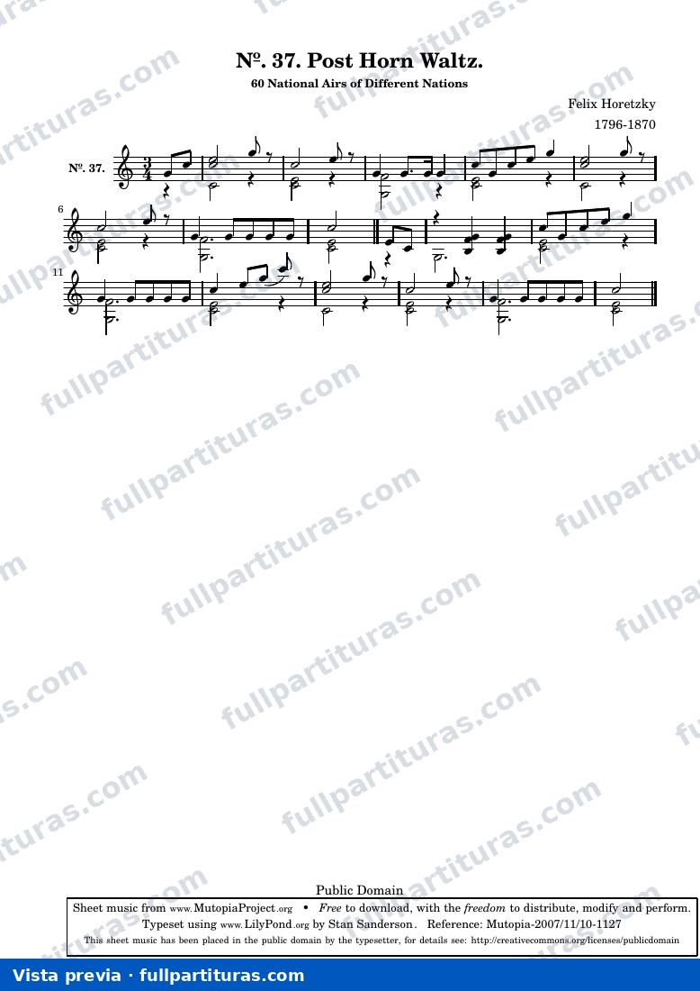 Friedrich Horetzky - Post Horn Waltz No. 37 — preview